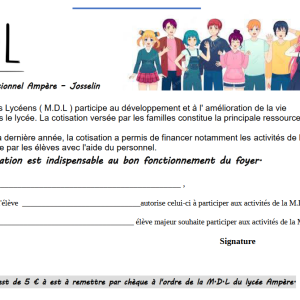 bulletin adhésion MDL 2023